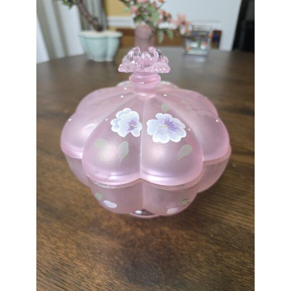 Shelley Fenton Signed Covered Candy Dish Pink Chiffon Spring Splendor Limited Ed - Picture 2 of 16